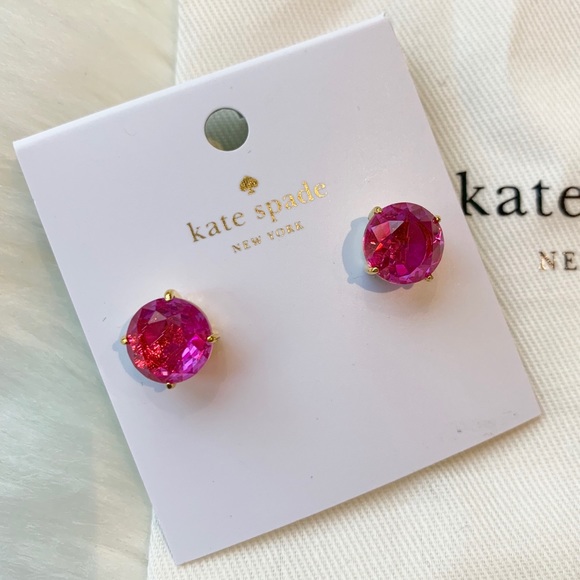 kate spade Jewelry - Kate Spade Gumdrop Stud Earrings in Fuchsia